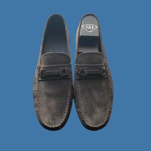 TOD’S Charcoal Suede Gommino Loafers – Size 12 (Made in Italy)